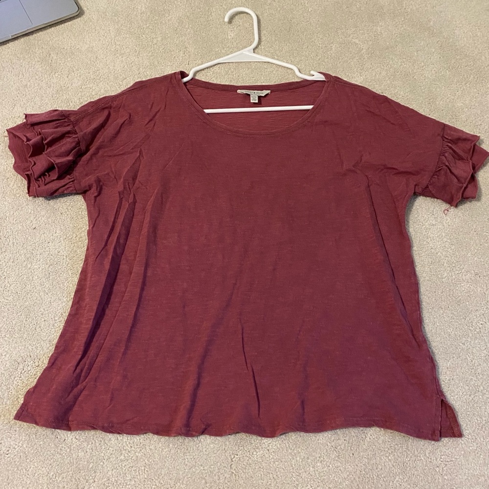 Lucky brand frill sleeve tee shirt